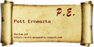 Pott Erneszta névjegykártya